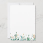 Minimale Eucalyptus Blad Goud Navy Bruiloft Kaart (Achterkant)