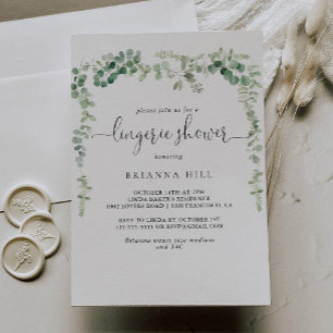 Minimale Eucalyptus Bridal Lingerie Shower Kaart