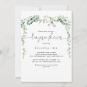 Minimale Eucalyptus Bridal Lingerie Shower Kaart (Voorkant)