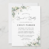 Minimale Eucalyptus Bruidsborrel Uitnodiging (Voorkant)
