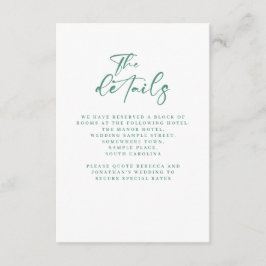 Minimale Eucalyptus bruiloft details Informatiekaartje