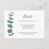 Minimale Eucalyptus bruiloft details Informatiekaartje (Voorkant)