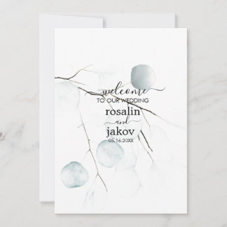 Minimale Eucalyptus Bruiloft Kaart