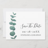 Minimale eucalyptus bruiloft Opslaan van de datum Save The Date (Voorkant)