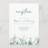 Minimale eucalyptus bruiloft receptie informatiekaartje (Voorkant)