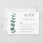 Minimale eucalyptus bruiloft RSVP Kaartje (Voorkant)