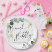 Minimale Eucalyptus Brunch en Bubble Papieren Bordje (Feest)