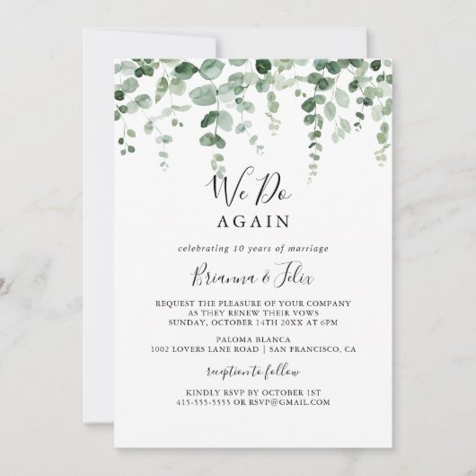 Minimale eucalyptus die we opnieuw gaan gebruiken kaart (Voorkant)