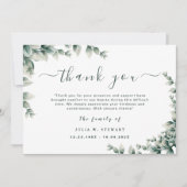 Minimale Eucalyptus Eenvoudige begrafenis Hartelij Kaart (Voorkant)