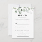 Minimale Eucalyptus Foliage Formele RSVP-kaart RSVP Kaartje (Voorkant)