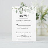 Minimale Eucalyptus Foliage Formele RSVP-kaart RSVP Kaartje (Staand voorkant)