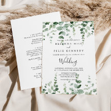 Minimale Eucalyptus Front & Back Wedding
