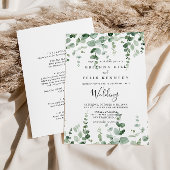 Minimale Eucalyptus Front & Back Wedding Kaart