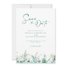 Minimale Eucalyptus Gold bruiloft Bewaar de datum