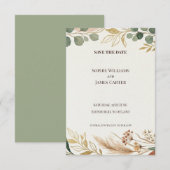 Minimale Eucalyptus Goud Save The Date Kaart (Voorkant / Achterkant)