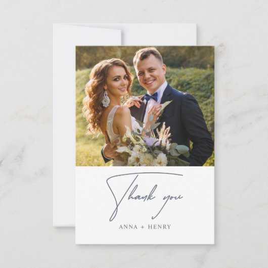 Minimale Eucalyptus Gray White Leaves Wedding Bedankkaart (Voorkant)