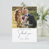 Minimale Eucalyptus Gray White Leaves Wedding Bedankkaart (Staand voorkant)