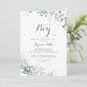 Minimale Eucalyptus Het is een Baby shower van een Kaart (Staand voorkant)