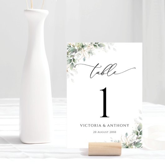 Minimale Eucalyptus Huwelijk Tafel Nummers Kaart