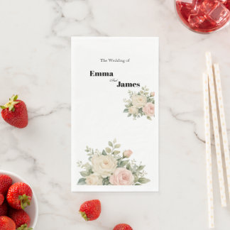 Minimale eucalyptus huwelijksservet van papier servet
