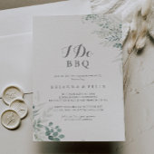 Minimale Eucalyptus I Do BBQ Engagement Party Kaart
