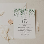 Minimale Eucalyptus I Do BBQ Engagement Party Kaart
