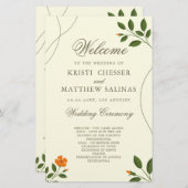 Minimale Eucalyptus Leaves Greenery Wedding Progra (Voorkant / Achterkant)