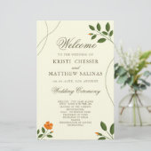 Minimale Eucalyptus Leaves Greenery Wedding Progra (Staand voorkant)