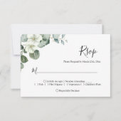 Minimale Eucalyptus Leaves Greenery Wedding RSVP Kaartje (Voorkant)