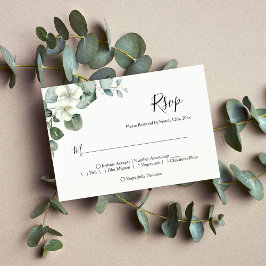 Minimale Eucalyptus Leaves Greenery Wedding RSVP Kaartje