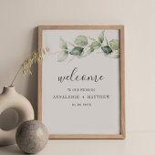 Minimale Eucalyptus Leaves Script Weddenschap Poster