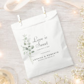 Minimale Eucalyptus Love is Sweet Wedding Bedankzakje (Geknipt)