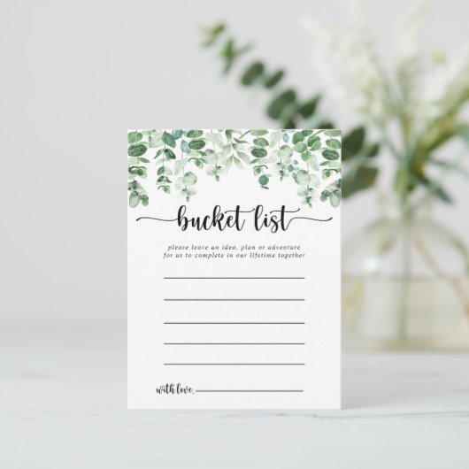 Minimale Eucalyptus Simple Bucket List-Kaarten Briefkaart (Staand voorkant)