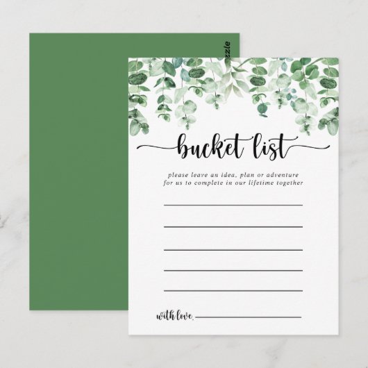Minimale Eucalyptus Simple Bucket List-Kaarten Briefkaart (Voorkant / Achterkant)