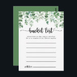 Minimale Eucalyptus Simple Bucket List-Kaarten Briefkaart<br><div class="desc">Deze minimalistische eucalyptus simpele emmer list cards zijn de perfecte activiteit voor een rustige trouwreceptie of vrijgezellenfeest. Het ontwerp is voorzien van met de hand geschilde waterverf groene eucalyptus, die de natuur inspireert. Verander de formulering om het even welke levensgebeurtenis aan te passen. Het teken van de Bucket lijst wordt...</div>