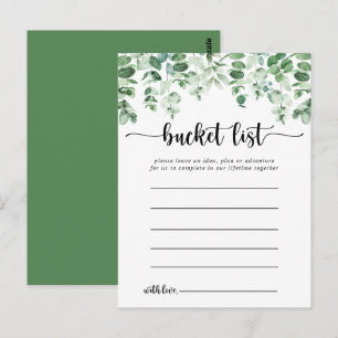 Minimale Eucalyptus Simple Bucket List-Kaarten Briefkaart