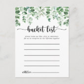 Minimale Eucalyptus Simple Bucket List-Kaarten Briefkaart (Voorkant)