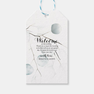 Minimale Eucalyptus Trouw Welkomst Cadeautags Cadeaulabel