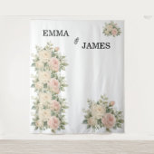 Minimale Eucalyptus Trouwachtergrond Banner Wandkleed (Voorkant)