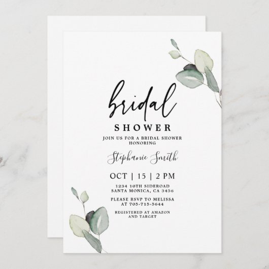 Minimale eucalyptus verlaat Vrijgezellenfeest Kaart (Voorkant / Achterkant)