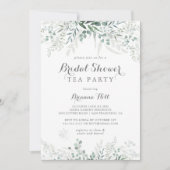 Minimale Eucalyptus Vrijgezellenfeest Tea Party Kaart (Voorkant)