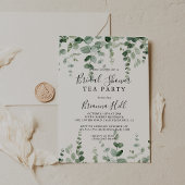 Minimale Eucalyptus Vrijgezellenfeest Tea Party Kaart