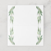 Minimale eucalyptus Waterverf laat bruiloft gast Plaatskaartje (Buitenkant ongevouwen)