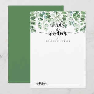 Minimale Eucalyptus Wedding Wordding of Wisdom Advieskaart