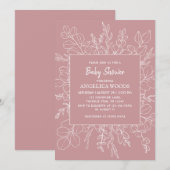 Minimale eucalyptusbladeren Baby shower Kaart (Voorkant / Achterkant)