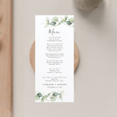Minimale eucalyptusbladeren Elegant Wedding Menu