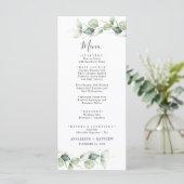 Minimale eucalyptusbladeren Elegant Wedding Menu (Staand voorkant)
