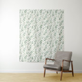 Minimale Eucalyptusbladeren Naadloos Patroon Wandkleed (In situ)