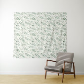Minimale Eucalyptusbladeren Naadloos Patroon Wandkleed (In Situ (horizontaal))