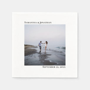 Minimale eulegant Modern White Wedding Foto Servet